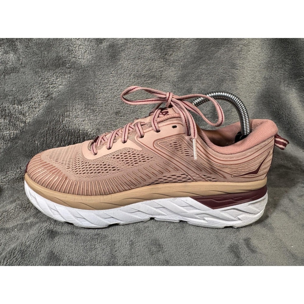 Hoka One One Bondi 7 Shoes Womens Size 9.5 Pink Running Sneakers 1110519 - Picture 8 of 14